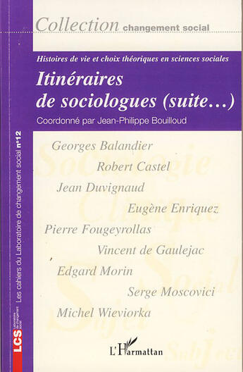 Couverture du livre « Itinéraires de sociologues (suite...) » de  aux éditions L'harmattan