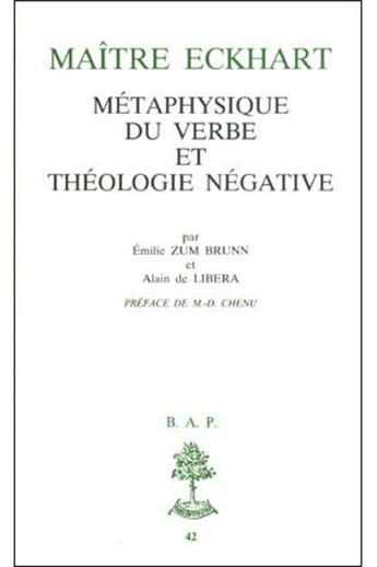 Couverture du livre « Maitre eckhart » de Zum Brunn Emilie aux éditions Beauchesne