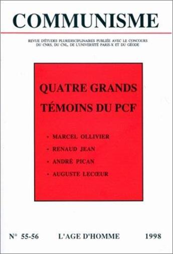 Couverture du livre « C55/56 Communisme 1999 » de Revue aux éditions L'age D'homme