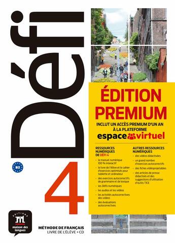 Couverture du livre « Defi 4 - livre de l'eleve + cd premium » de  aux éditions La Maison Des Langues