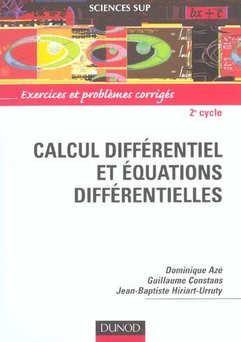 Couverture du livre « Calcul Differentiel Et Equations Differentielles » de Aze/Constans/Hiriart aux éditions Dunod