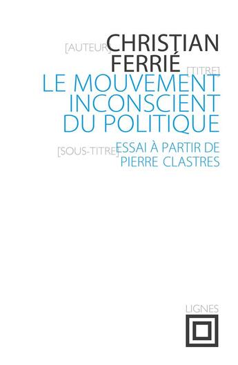 Couverture du livre « Le mouvement inconscient du politique ; essai à partir de Pierre Clastres » de Christian Ferrie aux éditions Nouvelles Lignes