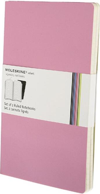 Couverture du livre « Carnet volant ligne grand format set 2 couv. souple rose » de Moleskine aux éditions Moleskine