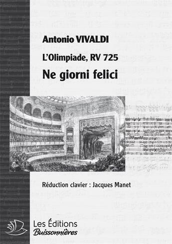 Couverture du livre « Ne Giorni Felici » de Antonio Vivaldi aux éditions Buissonnieres