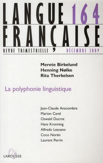 Couverture du livre « La polyphonie linguistique » de  aux éditions Armand Colin