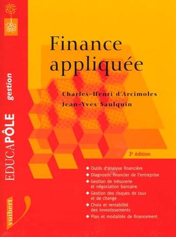 Couverture du livre « Finance appliquee ; 3e edition » de Saulquin aux éditions Vuibert