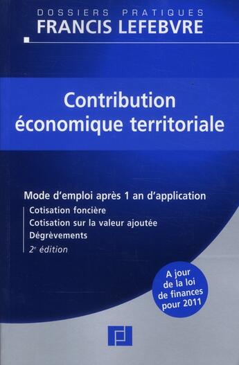 Couverture du livre « Contribution économique territoriale (2e édition) » de Lefebvre aux éditions Lefebvre