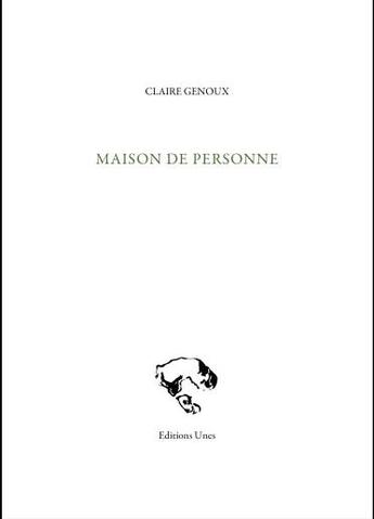 Couverture du livre « Maison de personne » de Claire Genoux aux éditions Unes