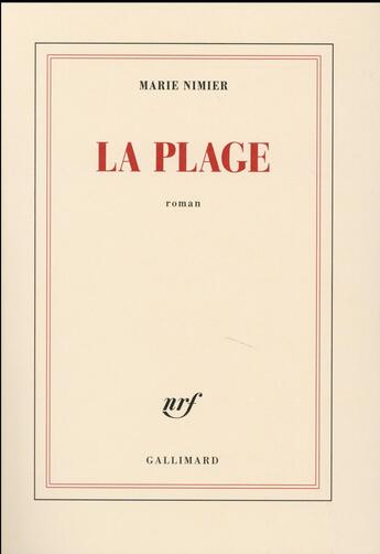Couverture du livre « La plage » de Marie Nimier aux éditions Gallimard