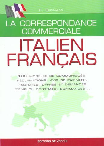 Couverture du livre « La correspondance commerciale italien-francais » de Gignami aux éditions De Vecchi