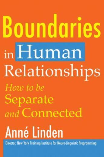 Couverture du livre « Boundaries in Human Relationships » de Anne Linden aux éditions Crown House Digital