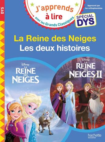 Couverture du livre « Disney - special dys (dyslexie) reine des neiges 1 / reine des neiges 2 » de Albertin/Viron aux éditions Hachette Education