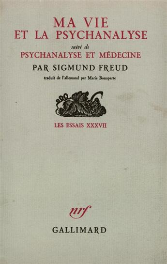 Couverture du livre « Ma vie et la psychanalyse / psychanalyse et medecine » de Sigmund Freud aux éditions Gallimard