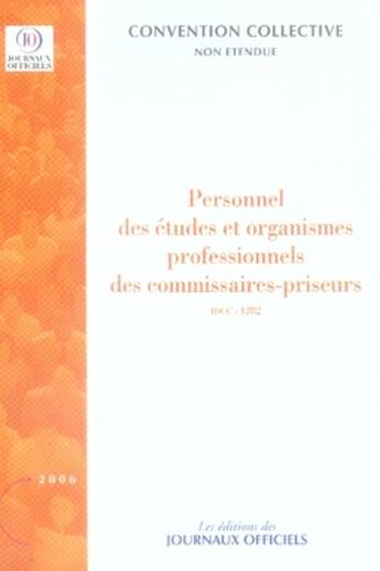 Couverture du livre « Personnel des etudes et organismes professionnels des commissaires priseurs » de  aux éditions Documentation Francaise