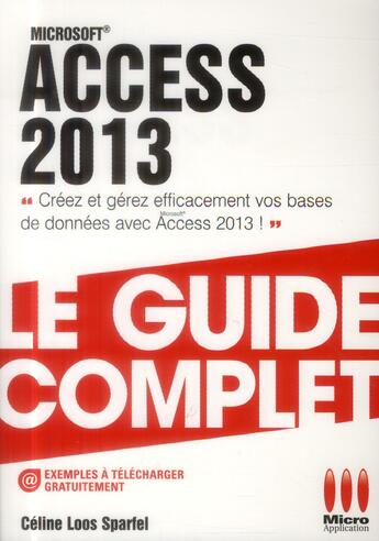 Couverture du livre « Access 2013 » de Celine Loos Sparfel aux éditions Ma