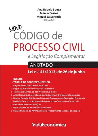 Couverture du livre « Novo Código de Processo Civil » de Ana Rebelo Sousa et Marcia Passos et Miguel Miranda aux éditions Epagine