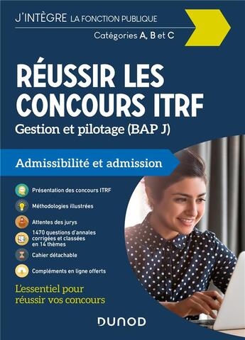 Couverture du livre « Réussir les concours ITRF ; catégories A, B, C ; option Gestion et pilotage » de Eve Texier aux éditions Dunod