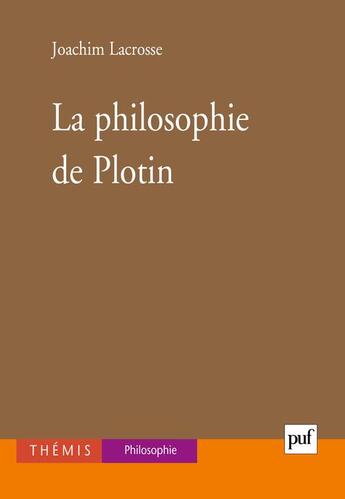 Couverture du livre « La philosophie de Plotin » de Joachim Lacrosse aux éditions Puf