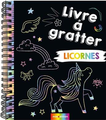 Couverture du livre « Mini livre a gratter licornes - ned » de Wilderich-Lang J. aux éditions Mineditions