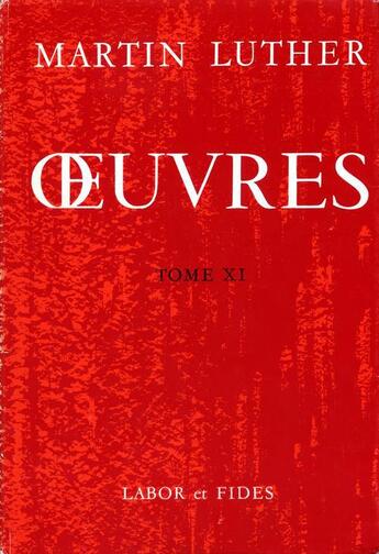 Couverture du livre « Oeuvres luther t.11 br lab » de  aux éditions Labor Et Fides