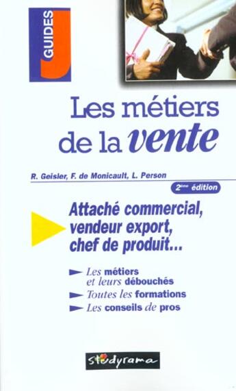 Couverture du livre « Les metiers de la vente » de Geisler R. aux éditions Studyrama