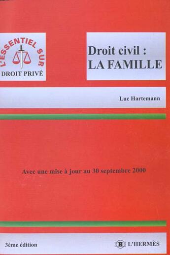 Couverture du livre « La Famille » de Hartemann L. aux éditions L'hermes