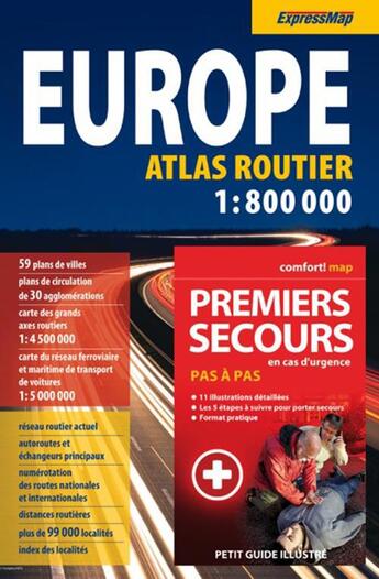 Couverture du livre « Atlas routier europe + premiers secours » de  aux éditions Expressmap