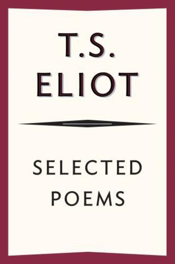 Couverture du livre « Selected Poems » de T. S. Eliot aux éditions Houghton Mifflin Harcourt