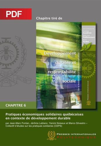 Couverture du livre « Pratiques économiques solidaires québécoises en contexte de développement durable chapitre 6 » de  aux éditions Ecole Polytechnique De Montreal