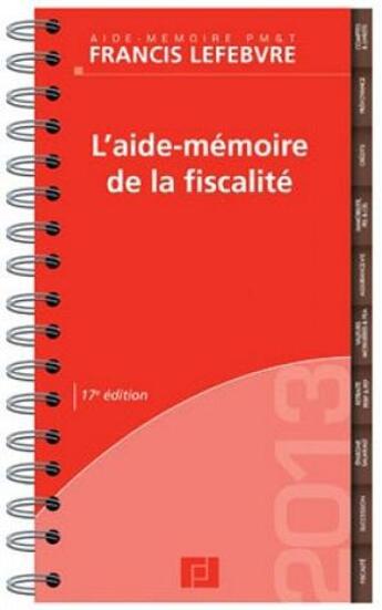 Couverture du livre « L'aide-mémoire de la fiscalité » de  aux éditions Lefebvre