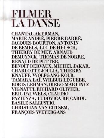 Couverture du livre « Filmer la danse » de  aux éditions Renaissance Du Livre