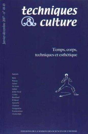 Couverture du livre « REVUE TECHNIQUES ET CULTURES N.48/49 ; management des organisations touristiques » de  aux éditions Maison Des Sciences De L'homme