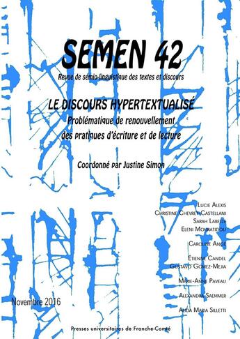 Couverture du livre « Semen » de Simon Justine aux éditions Pu De Franche Comte