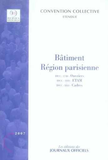 Couverture du livre « Bâtiment région parisienne » de  aux éditions Documentation Francaise