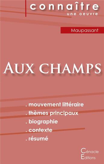 Couverture du livre « Aux champs, de Guy de Maupassant » de  aux éditions Editions Du Cenacle