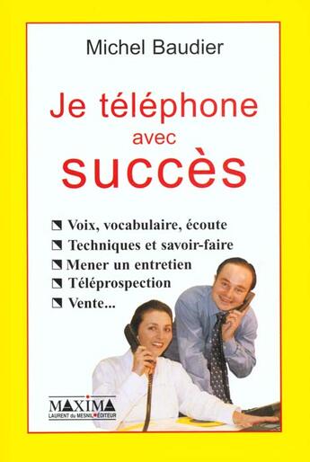 Couverture du livre « Telephone avec succes » de Michel Baudier aux éditions Maxima