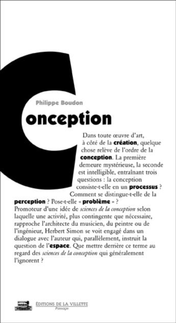 Couverture du livre « Conception » de Philippe Boudon aux éditions La Villette