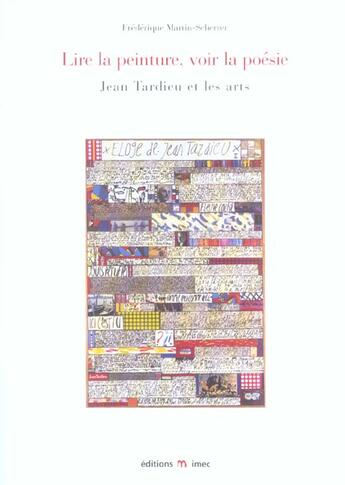 Couverture du livre « Lire la peinture, voir la poesie. jean tardieu etles arts » de Martin-Scherrer F. aux éditions Imec