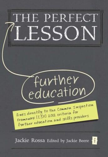 Couverture du livre « The Perfect Further Education Lesson » de Rossa Jackie aux éditions Crown House Digital