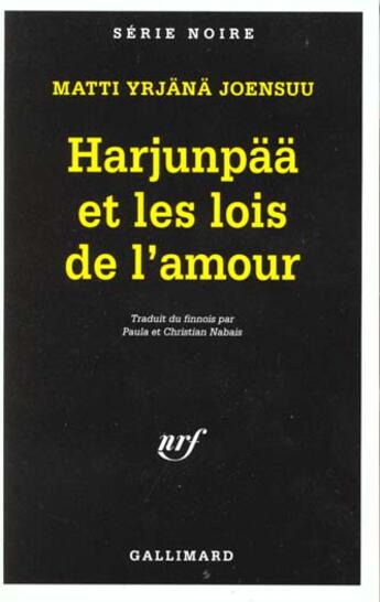 Couverture du livre « Harjunpaa et les lois de l'amour » de Matti-Yrjana Joensuu aux éditions Gallimard