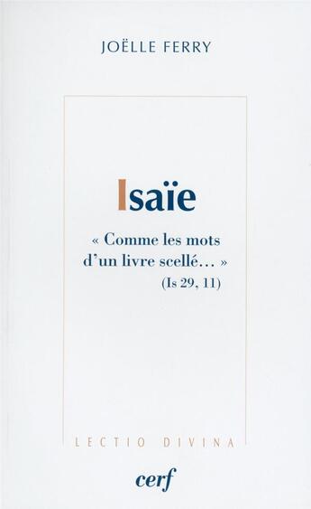 Couverture du livre « Isaïe » de Joelle Ferry aux éditions Cerf