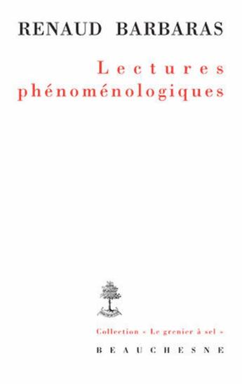 Couverture du livre « Lectures phénoménologiques » de Renaud Barbaras aux éditions Beauchesne