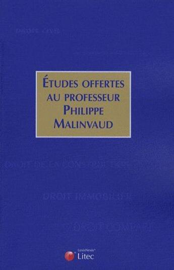 Couverture du livre « Melanges philippe malinvaud » de  aux éditions Lexisnexis