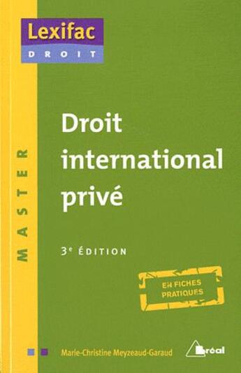 Couverture du livre « Droit international privé (3e édition) » de Marie-Christine Meyzeaud-Garaud aux éditions Breal