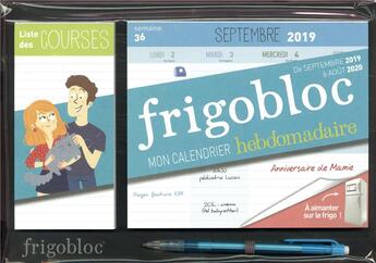 Couverture du livre « Mini frigobloc hebdomadaire 2020 - calendrier d'orga. familiale / semaine (sept. 2019- aout. 2020) - » de  aux éditions Play Bac