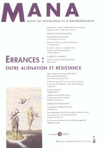 Couverture du livre « N 9 : errances, entre alienation et resistance » de Lem Corbin Stephane aux éditions Pu De Caen