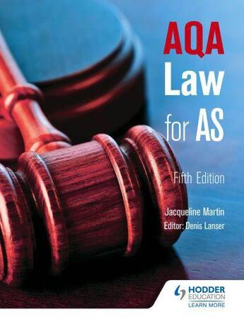 Couverture du livre « AQA Law for AS Fifth Edition » de Lancer Denis aux éditions Hodder Education Digital