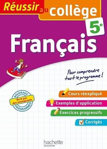 Couverture du livre « Reussir au college - francais 5e » de Isabelle De Lisle aux éditions Hachette Education