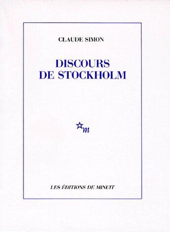 Couverture du livre « Discours de stockholm » de Claude Simon aux éditions Minuit