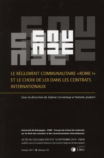 Couverture du livre « Le règlement communautaire 